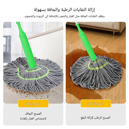 ممْسحة 2 في 1 ميكروفايبر – تنظيف جاف ورطب بمقبض طويل